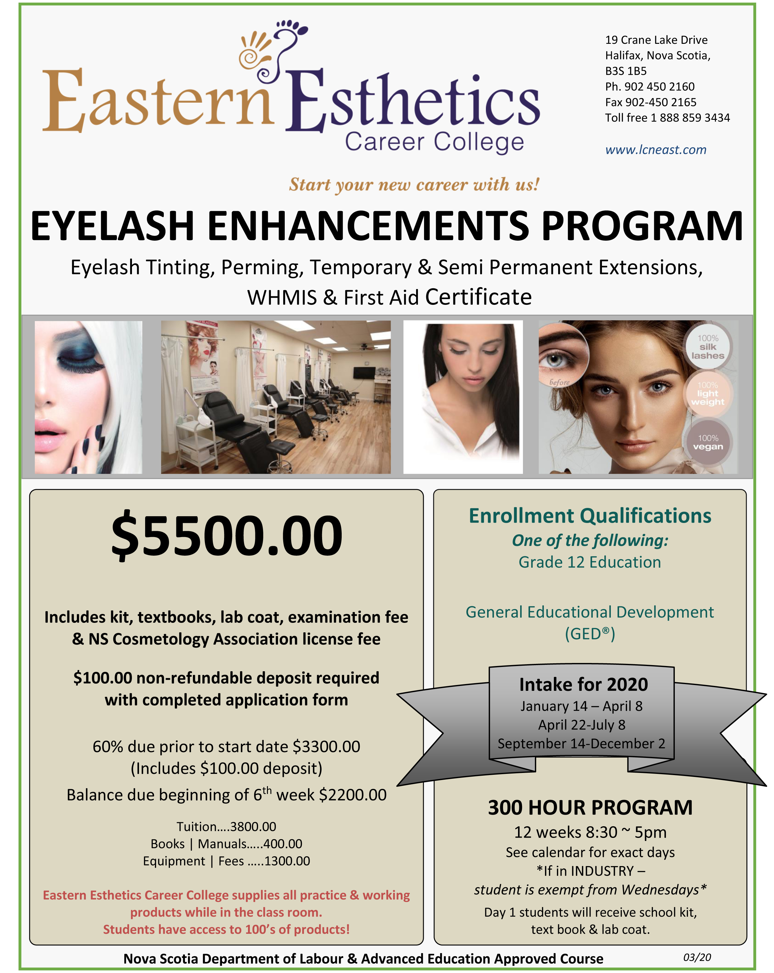 2020 EECC flyer Eyelash Enhancements program Mar