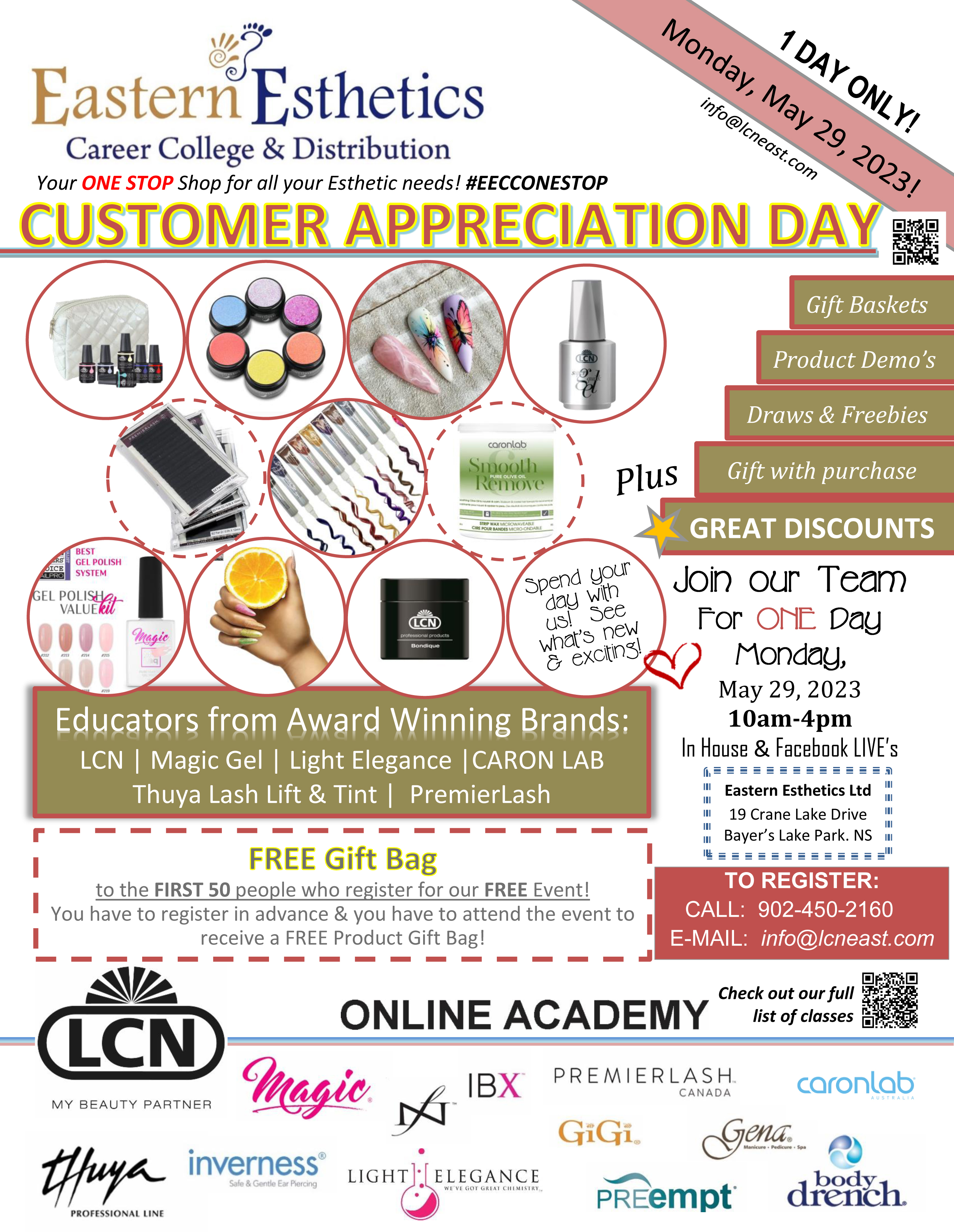 Eastern Esthetics customer apprecition day flyer 2023